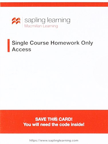 Imagen de archivo de Sapling Homework for Biochemistry (Single-Term Access) a la venta por Textbooks_Source