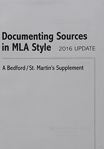 Stock image for Documenting Sources in MLA Style: 2016 Update: A Bedford/St. Martin's Supplement for sale by HPB-Red