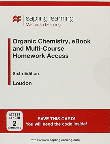 Stock image for Sapling Homework and eBook for Organic Chemistry (Multi-Term Access) for sale by Textbooks_Source