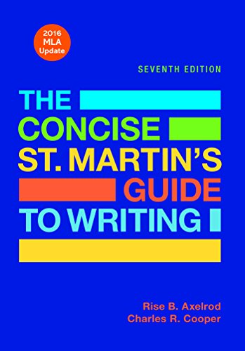 9781319088170: The Concise St. Martin's Guide to Writing: 2016 Mla Update