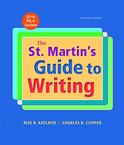 Imagen de archivo de The St. Martin's Guide to Writing with 2016 MLA Update a la venta por SecondSale