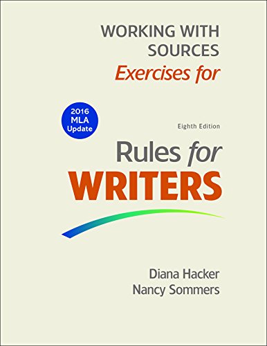 9781319089931: Working With Sources: Exercises for Rules for Writers (MLA Update 2016)