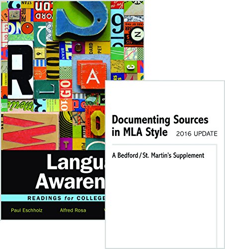 Imagen de archivo de Language Awareness 12e Documenting Sources in MLA Style: 2016 Update a la venta por GoldenWavesOfBooks