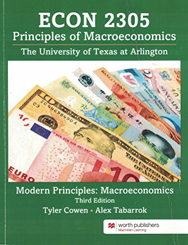Imagen de archivo de ECON 2305 Principles of Macroeconomics a la venta por HPB-Red