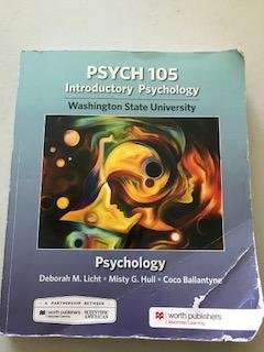 Imagen de archivo de Psych 105: Introductory Psychology: Washington State University a la venta por Better World Books: West