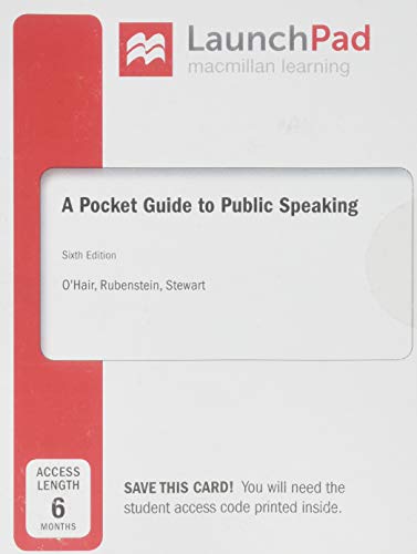 Imagen de archivo de LaunchPad for A Pocket Guide to Public Speaking (1-Term Access) a la venta por A Team Books