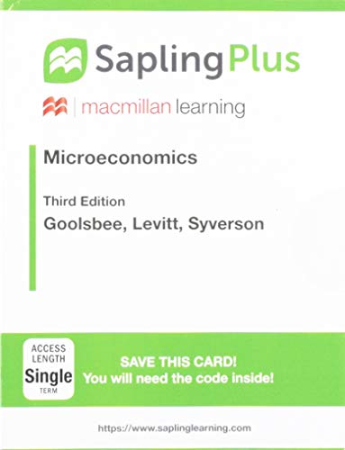 Imagen de archivo de SaplingPlus for Microeconomics (Single-Term Access) a la venta por Textbooks_Source