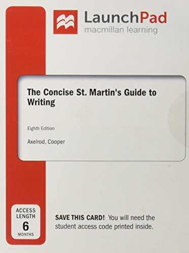 Stock image for LaunchPad for The Concise St. Martin's Guide to Writing (Six Months Access) for sale by SecondSale