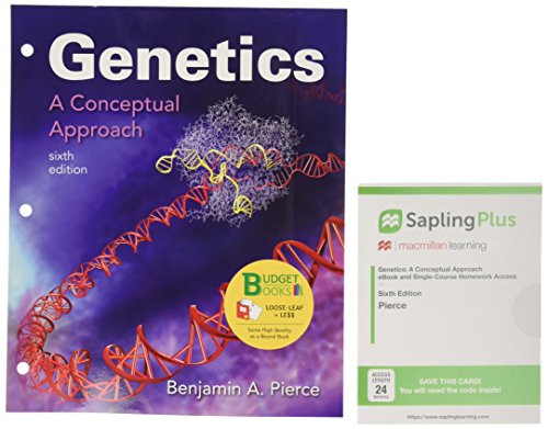 Stock image for Loose-leaf Version for Genetics: A Conceptual Approach 6e & SaplingPlus for Genetics: A Conceptual Approach 6e (Six-Month Access) for sale by Textbooks_Source