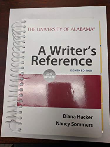 Imagen de archivo de A Writer's Reference Eighth Edition, University of Alabama Edition a la venta por HPB-Red