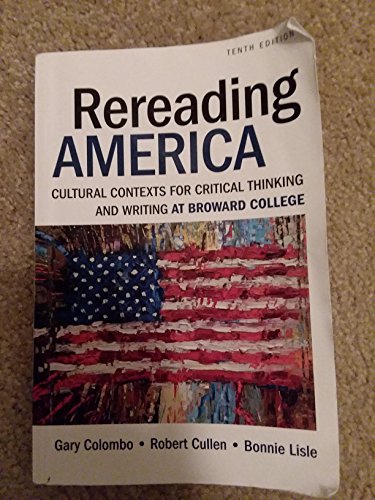 Stock image for REREADING AMERICA CUSTOM for sale by William Michael Books