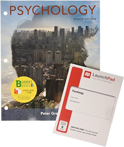 Stock image for Loose-leaf Version for Psychology & LaunchPad for Gray's Psychology (Six-Months Access) for sale by Textbooks_Source