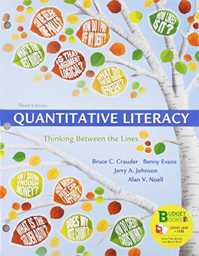 Beispielbild fr Loose-leaf Version for Quantitative Literacy & WebAssign Premium Homework with e-Book for Quantitative Literacy (Six-Month Access) zum Verkauf von Trip Taylor Bookseller