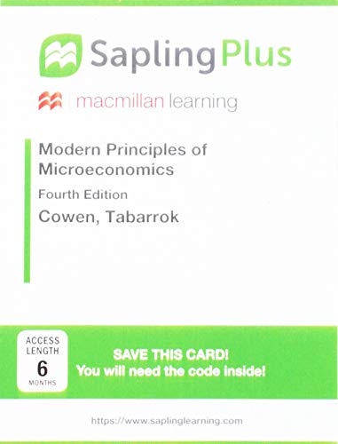 Stock image for SaplingPlus for Modern Principles of Microeconomics (Single-Term Access) for sale by A Team Books