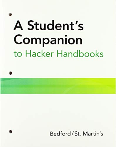 Beispielbild fr A Student's Companion to Hacker Handbooks zum Verkauf von SecondSale