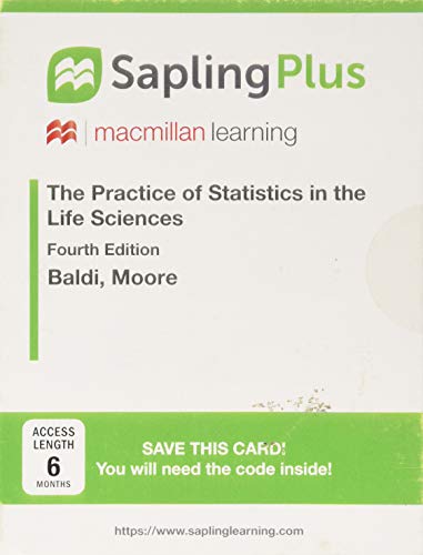 Stock image for SaplingPlus for The Practice of Statistics in the Life Sciences (Single Term Access) for sale by Textbooks_Source