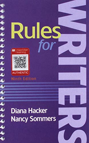 Stock image for Rules for Writers 9e & A Student's Companion to Hacker Handbooks for sale by PAPER CAVALIER UK