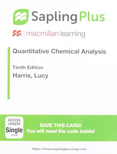 Beispielbild fr SaplingPlus for Quantitative Chemical Analysis (Single-Term Access) zum Verkauf von BooksRun