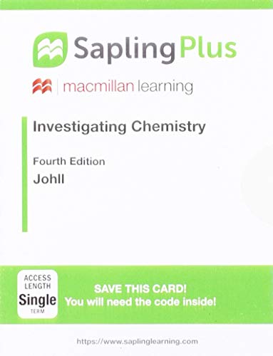 Stock image for SaplingPlus for Investigating Chemistry (Single-Term Access): Introductory Chemistry From A Forensic Science Perspective for sale by Textbooks_Source