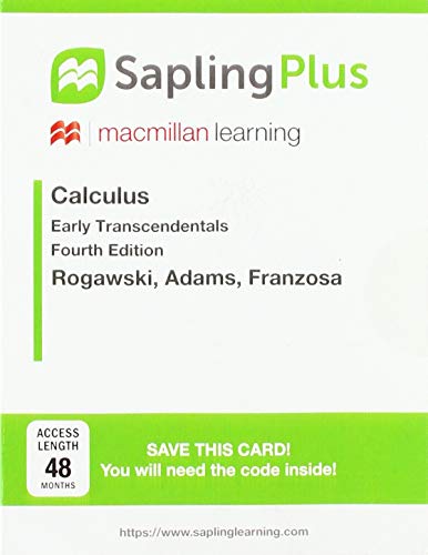 Stock image for SaplingPlus for Calculus Early Transcendentals (Multi Term Access) for sale by BooksRun