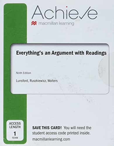 Beispielbild fr Achieve for Everything's An Argument with Readings (1-Term Access) zum Verkauf von A Team Books
