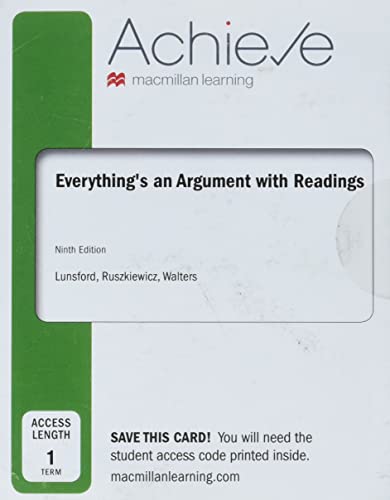 Stock image for Achieve for Everything's An Argument with Readings (1-Term Access) for sale by A Team Books