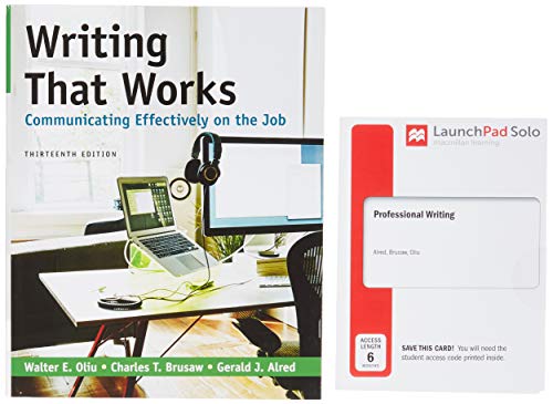 9781319333324: Writing That Works: Communicating Effectively on the Job & LaunchPad Solo for Professional Writing (Six-Months Access)