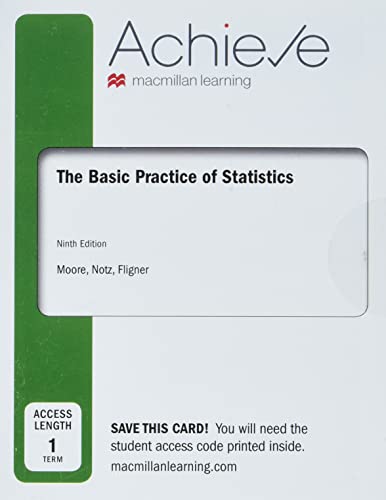 Imagen de archivo de Achieve for The Basic Practice of Statistics (1-Term Access) a la venta por Books Unplugged