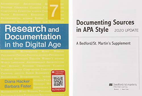 9781319352912: Research and Documentation in the Digital Age 7e & Documenting Sources in APA Style: 2020 Update