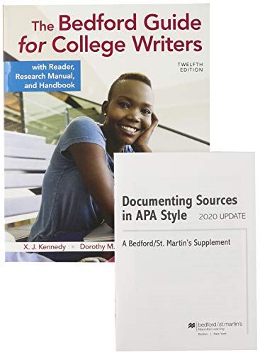 Beispielbild fr The Bedford Guide for College Writers with Reader, Research Manual, and Handbook 12e & Documenting Sources in APA Style: 2020 Update zum Verkauf von Buchpark