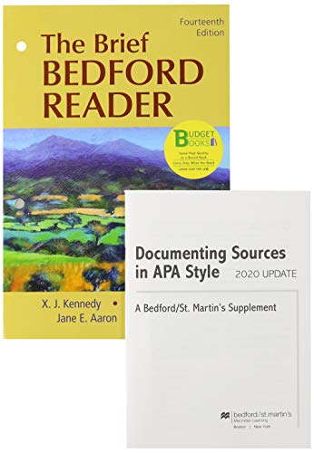 Beispielbild fr Loose-Leaf Version for the Brief Bedford Reader 14e & Documenting Sources in APA Style: 2020 Update zum Verkauf von Buchpark