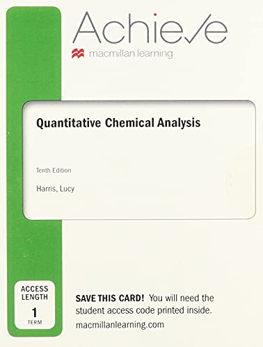 Stock image for Achieve for Quantitative Chemical Analysis 1-term Access for sale by SecondSale