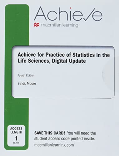 Stock image for Achieve for Practice of Statistics in the Life Sciences, Digital Update (1-Term Access) for sale by GF Books, Inc.