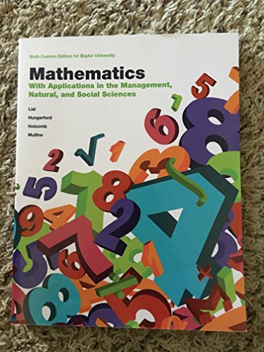 Stock image for Mathemathics with Applic etc (Custom Baylor U) Edition: 6th for sale by Better World Books