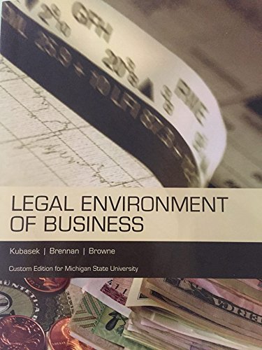 Stock image for Legal Environment of Business Custom Edition for Michigan State University for sale by ThriftBooks-Dallas