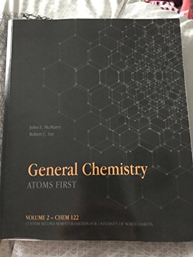 Stock image for General Chemistry: Atoms First Volume 2 CHEM 122 for sale by Better World Books