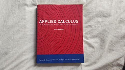 Beispielbild fr "Applied Calculus (For Business, Economics, and Finance""" zum Verkauf von ZBK Books