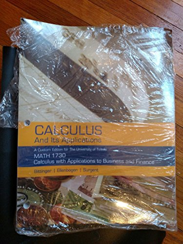 9781323149294: Calculus and Its Applications (University of Toledo) MATH1730