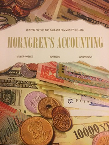 Imagen de archivo de Horngren's Accouting 11th Edition (Custom Edition for Oakland Community College) a la venta por ThriftBooks-Dallas
