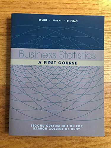 Imagen de archivo de Business Statistics - A First Course a la venta por BooksRun