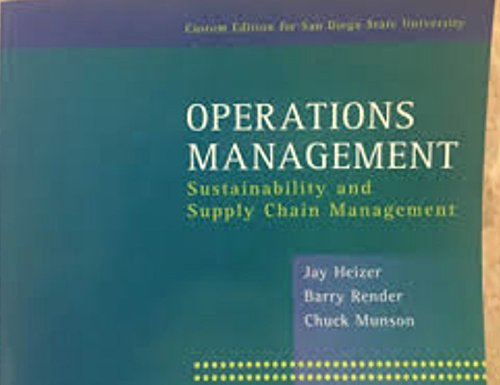 Imagen de archivo de Operations Management 12E by Heizer, Custom Ed for SDSU a la venta por Goodwill Books