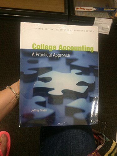 Imagen de archivo de College Accounting: A Practical Approach (Custom Edition: Principles of Accounting II) a la venta por BookHolders