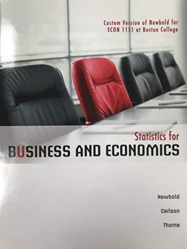 Imagen de archivo de Statistics for Business and Economics a la venta por Irish Booksellers