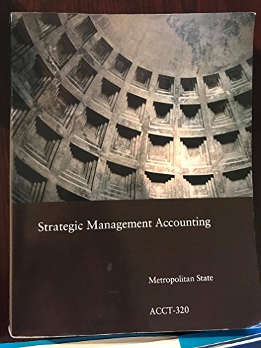 Imagen de archivo de Strategic Management Accounting (Metropolitan State - ACCT 320) a la venta por HPB-Red