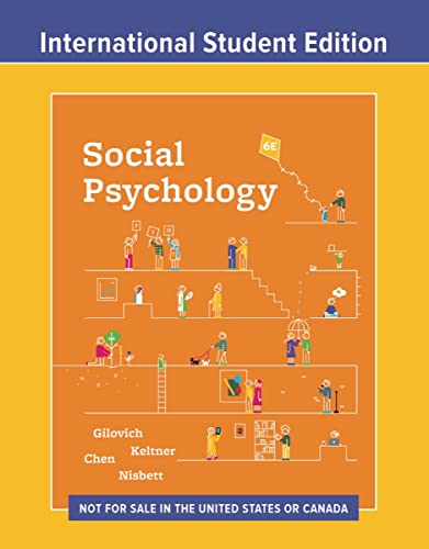 Imagen de archivo de Social Psychology?6th International Student Edition a la venta por Ria Christie Collections