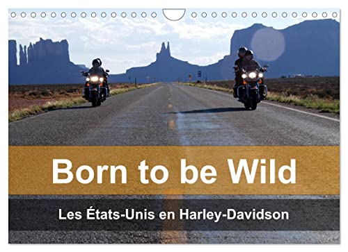 Stock image for Born to be wild - Les tats-Unis en Harley-Davidson (Calendrier mural 2023 DIN A4 horizontal): Les magnifiques paysages du Sud-Ouest amricain vus de . d'une Harley (Calendrier mensuel, 14 Pages ) for sale by GF Books, Inc.