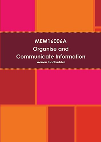 Stock image for MEM16006A Organise and communicate information for sale by Reuseabook