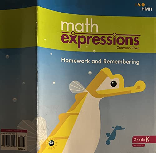 

Math Expressions, Homework and Remembering, Grade K Volume 2, c. 2018, 9781328702593, 1328702596
