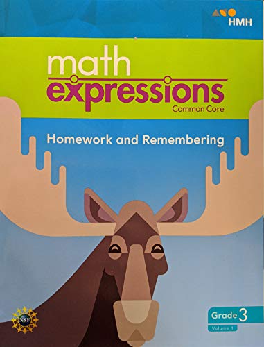 Beispielbild fr Math Expressions, Homework and Remembering, Grade 3 Volume 1, c. 2018, 9781328702661, 1328702669 zum Verkauf von Wonder Book