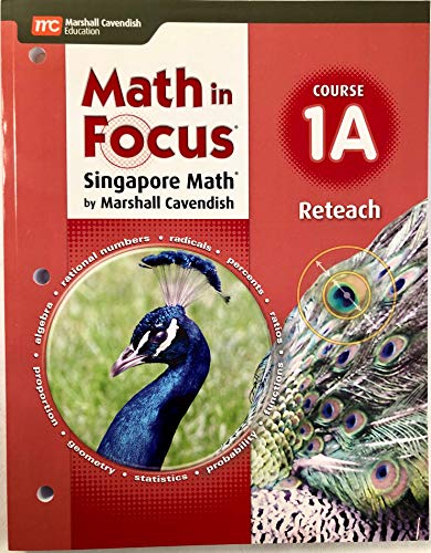 9781328880291: Math in Focus, the Singapore Approach: Reteach Blackline Master Volume a Course 1 (A)